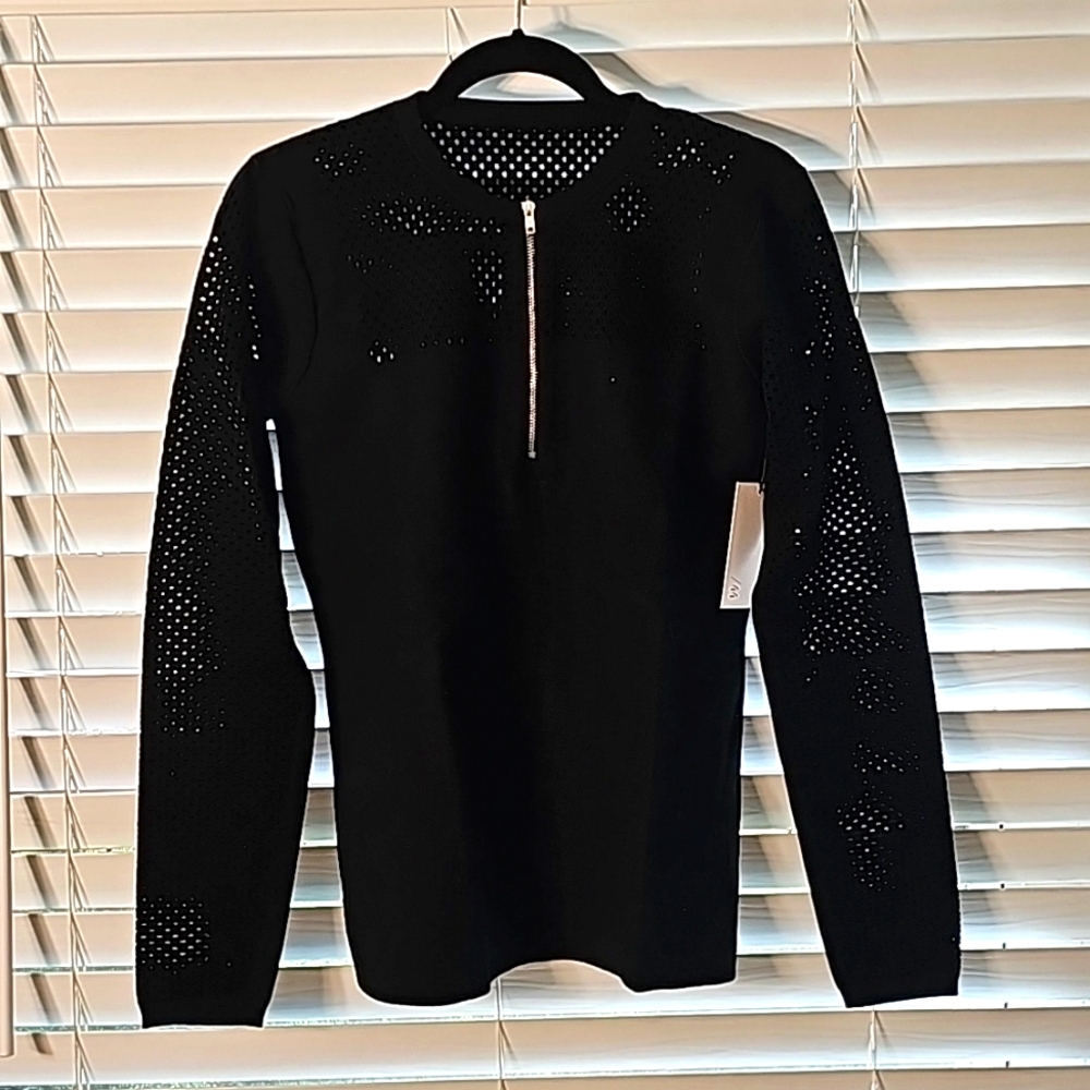 Bailey /44 Mesh Together Sweater Black Size Large NWT